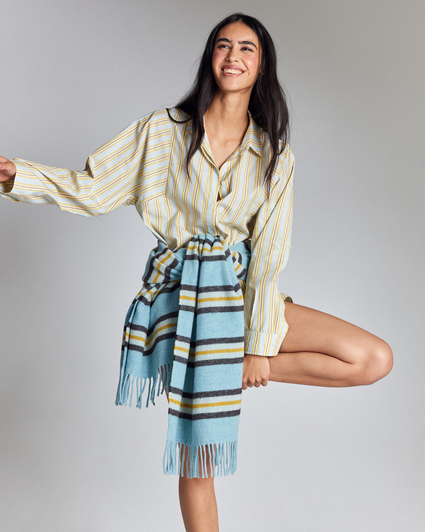 Chemise Eudes rayures bleu et jaune
