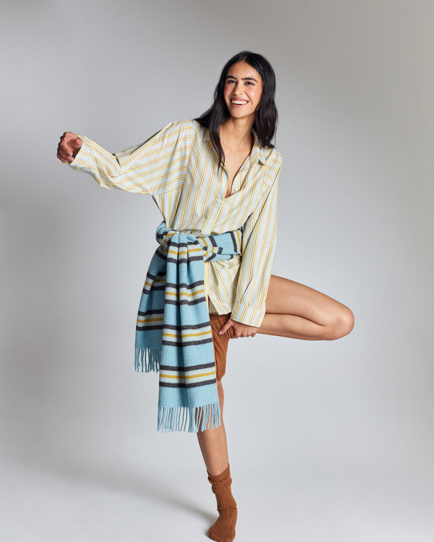 Chemise Eudes rayures bleu et jaune