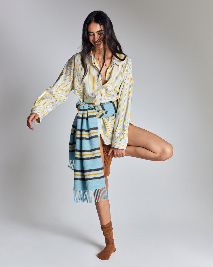 Chemise Eudes rayures bleu et jaune
