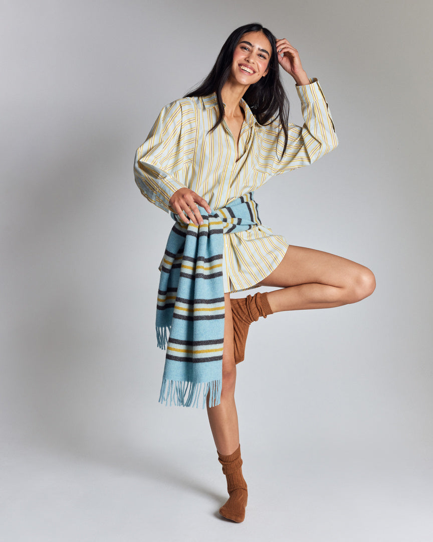Chemise Eudes rayures bleu et jaune