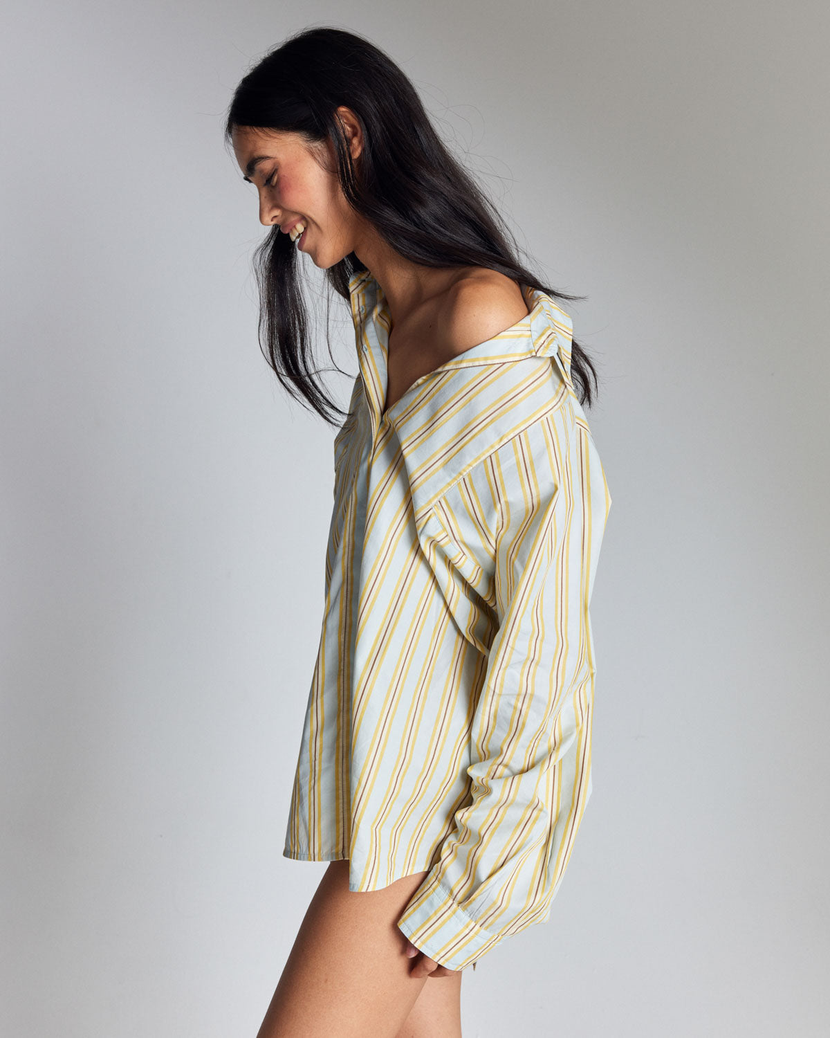Chemise Eudes rayures bleu et jaune