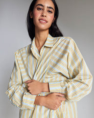Chemise Eudes rayures bleu et jaune