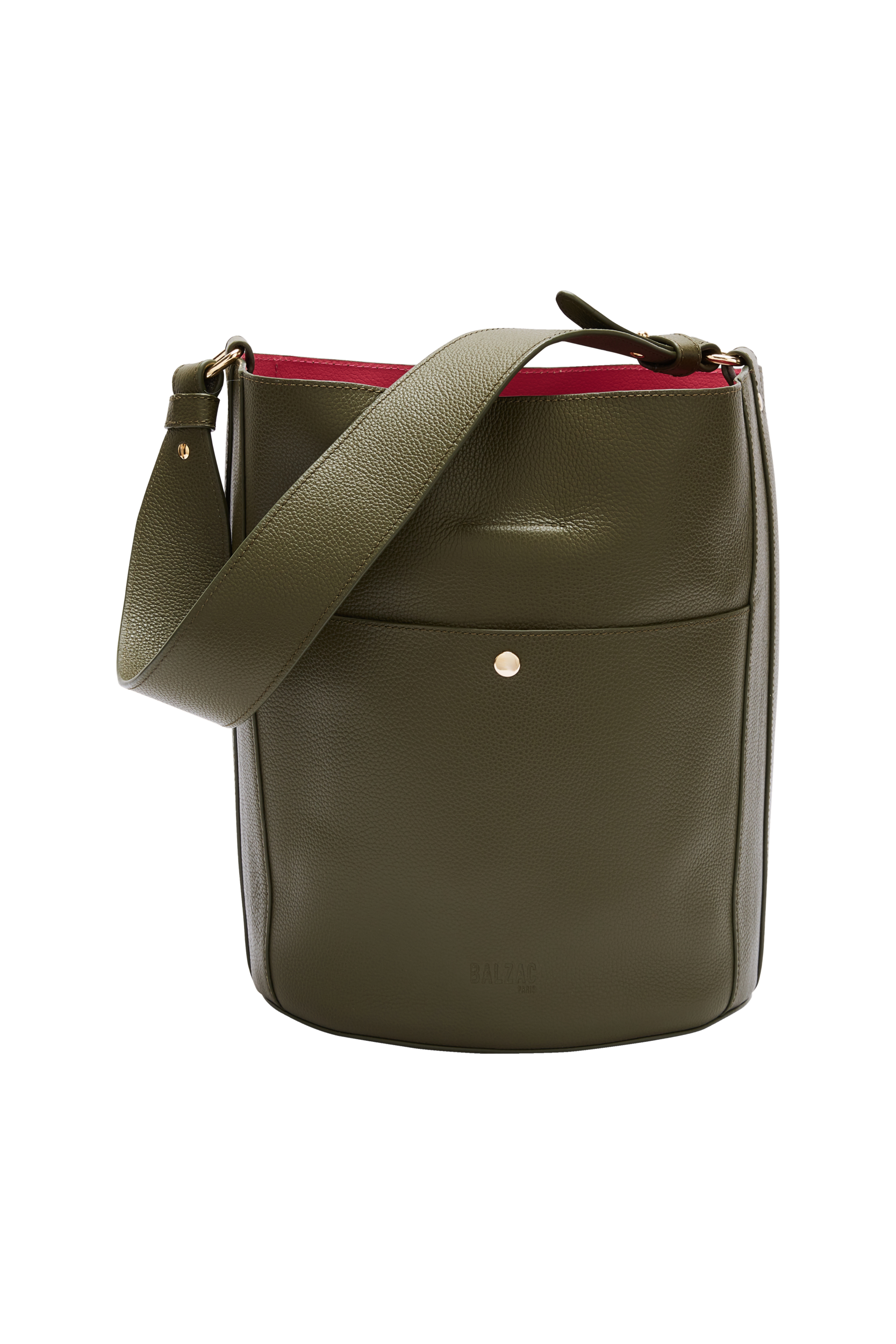 Sac Grand Sofia kaki intérieur fuchsia