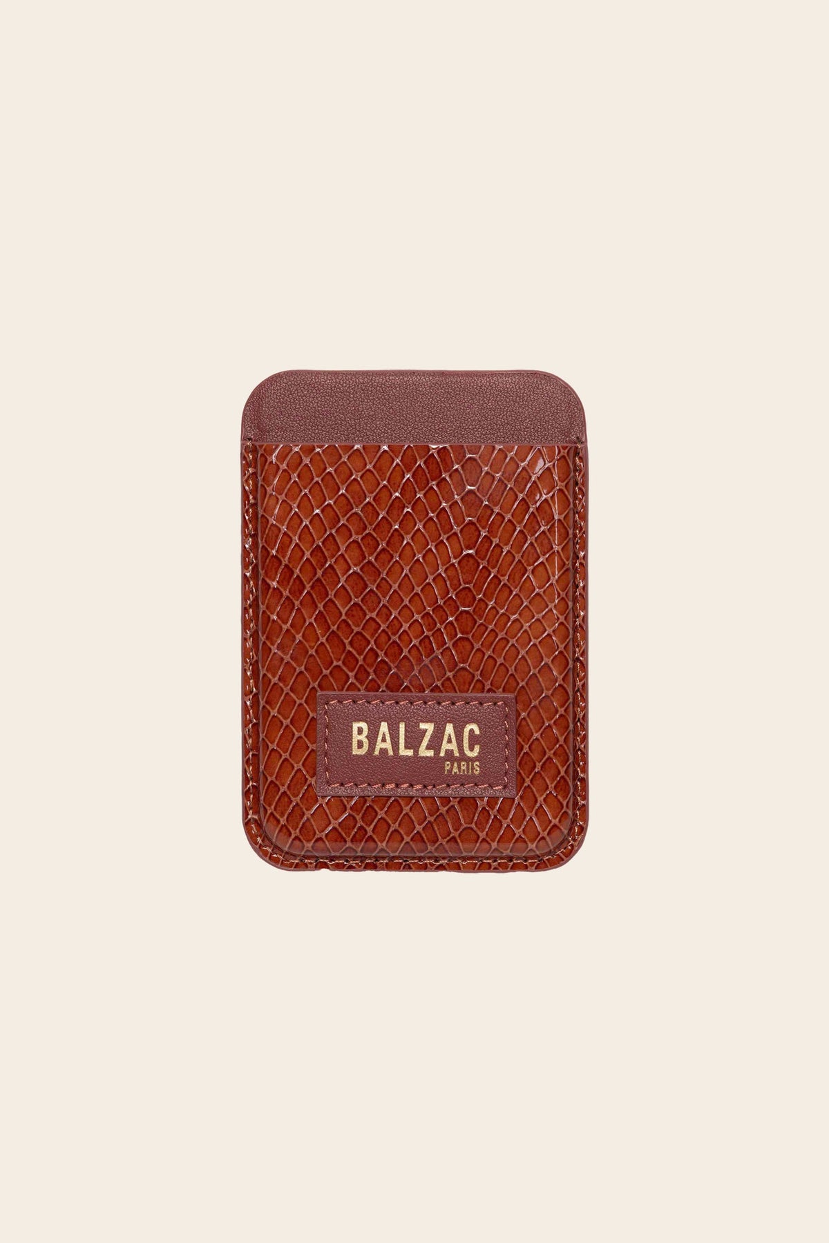Porte-cartes cuir cognac embossé Native Union x BP