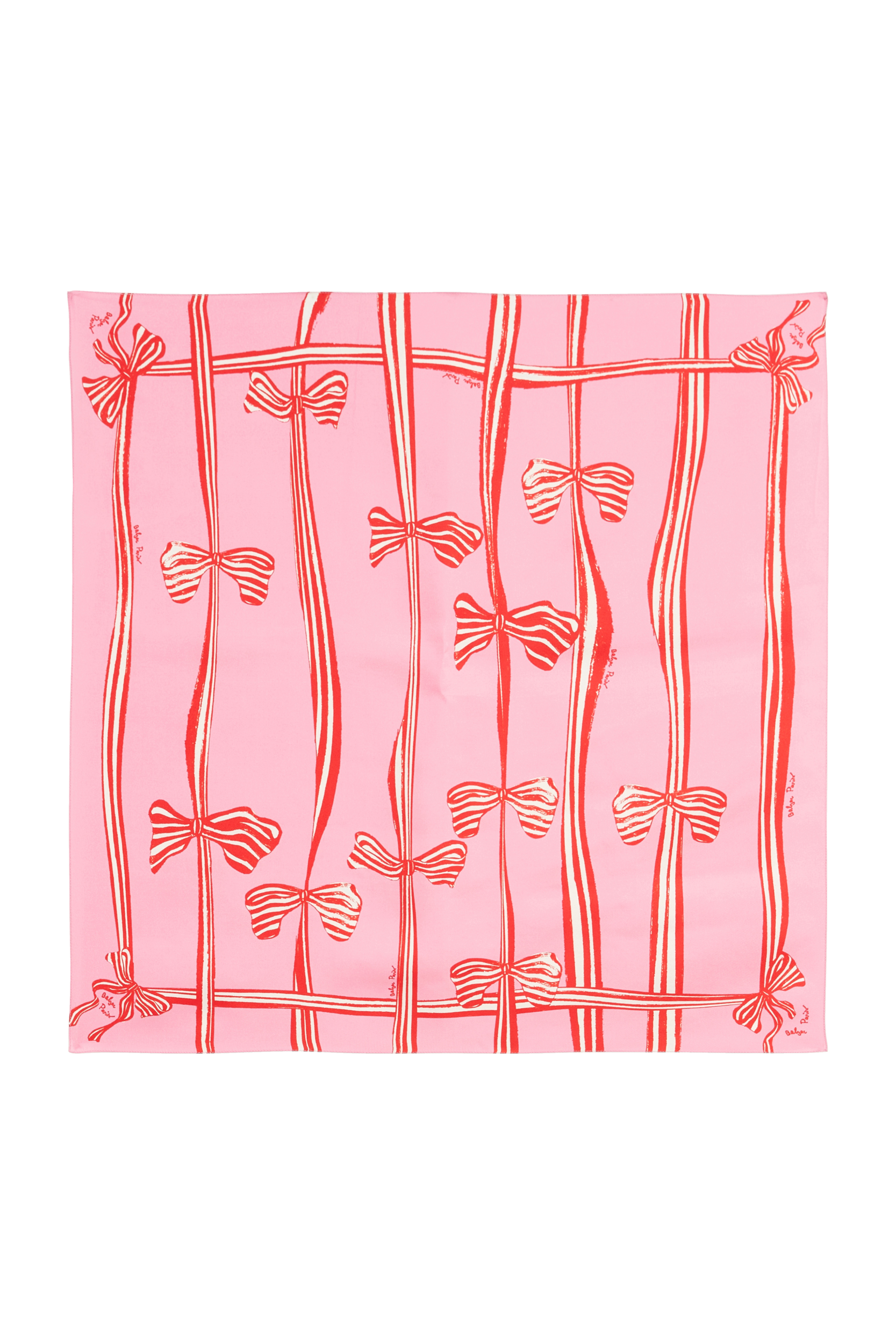 Foulard Kelly nœuds rose et rouge