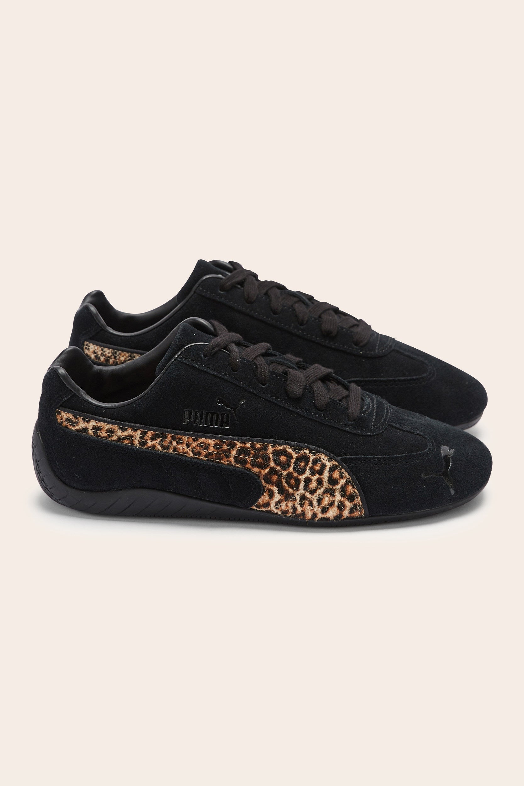 Baskets Speedcat noir et léopard - Puma X Courir X Balzac Paris