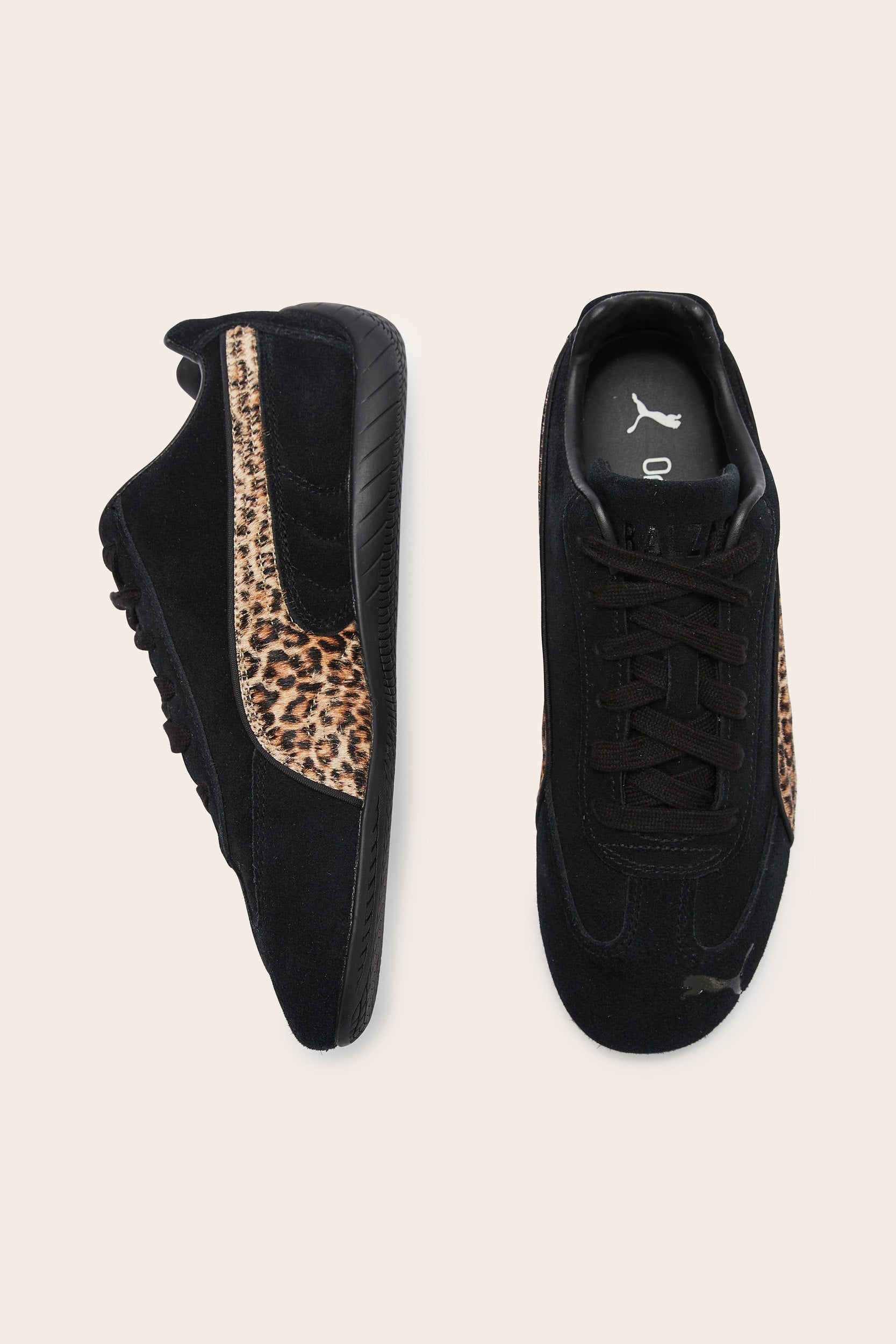 Baskets Speedcat noir et léopard - Puma X Courir X Balzac Paris