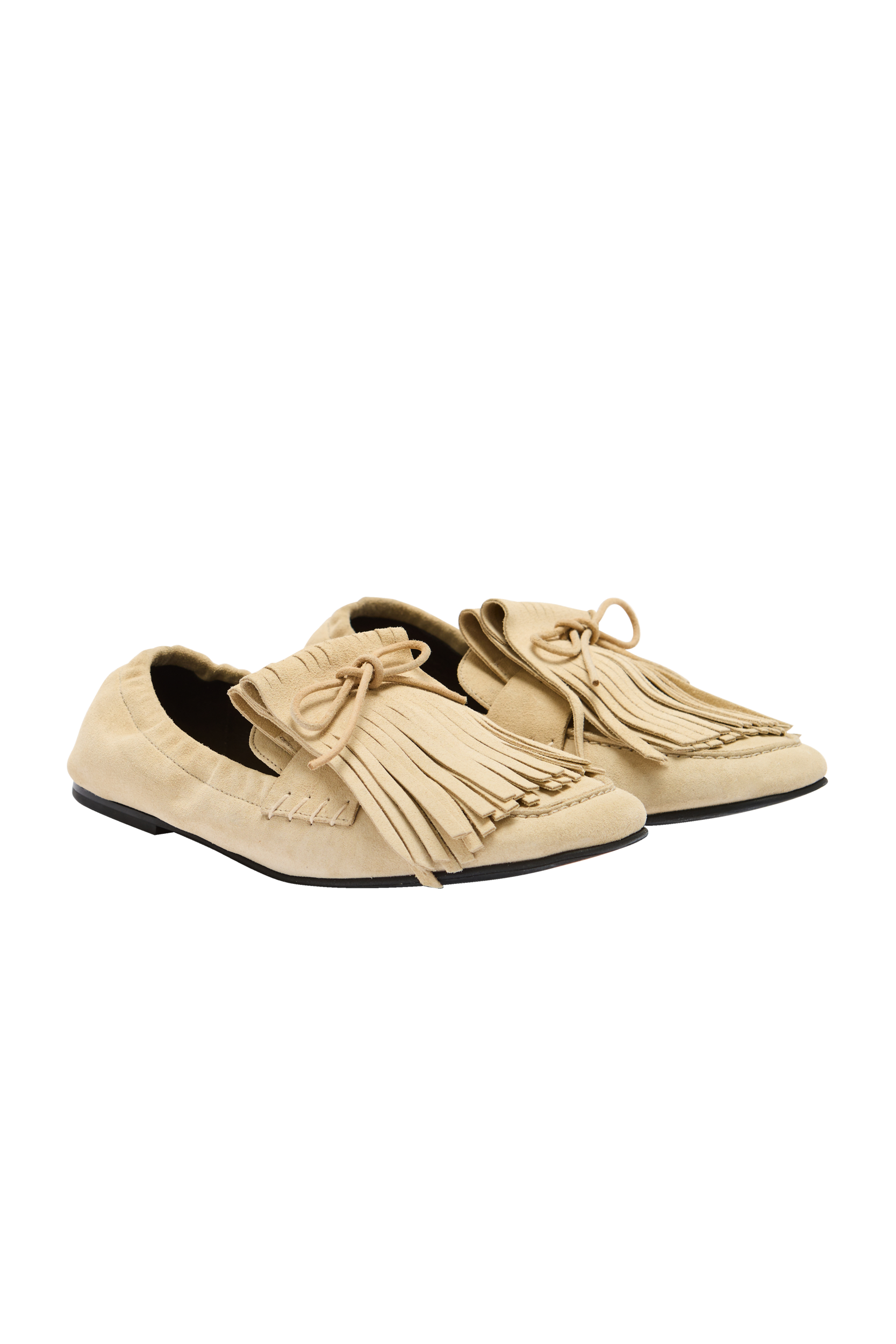Mocassins Alix frange croûte de cuir sable
