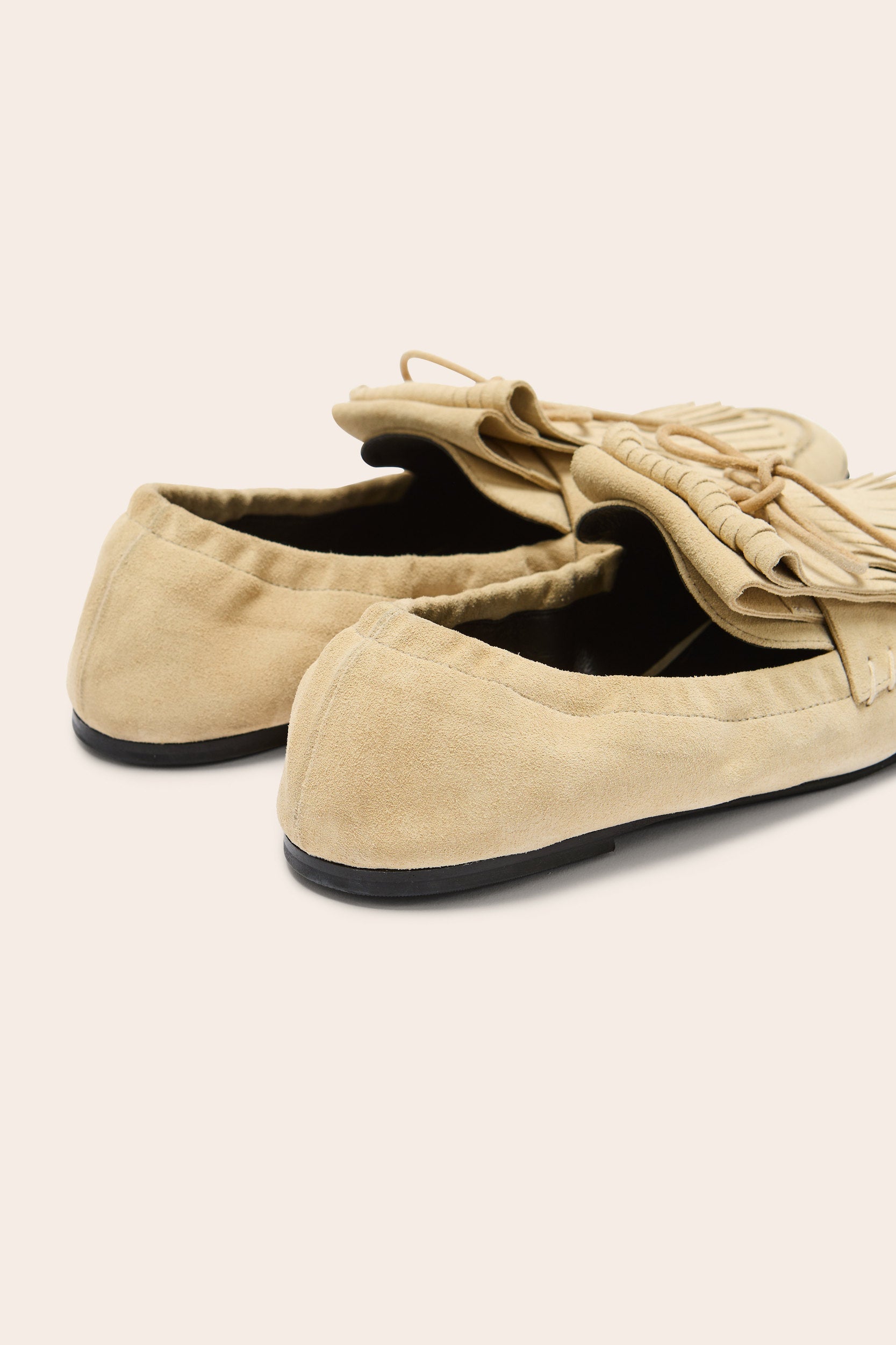 Mocassins Alix frange croûte de cuir sable