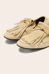 Mocassins Alix frange croûte de cuir sable