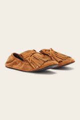 Mocassins Alix franges croûte de cuir noisette