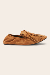 Mocassins Alix franges croûte de cuir noisette