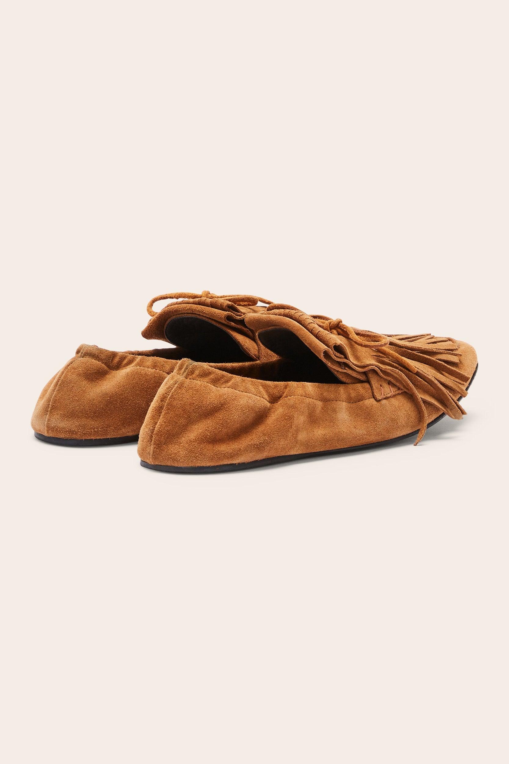 Mocassins Alix franges croûte de cuir noisette