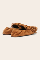 Mocassins Alix franges croûte de cuir noisette