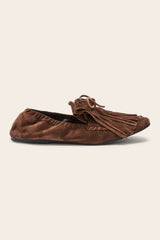 Mocassins Alix franges croûte de cuir moka