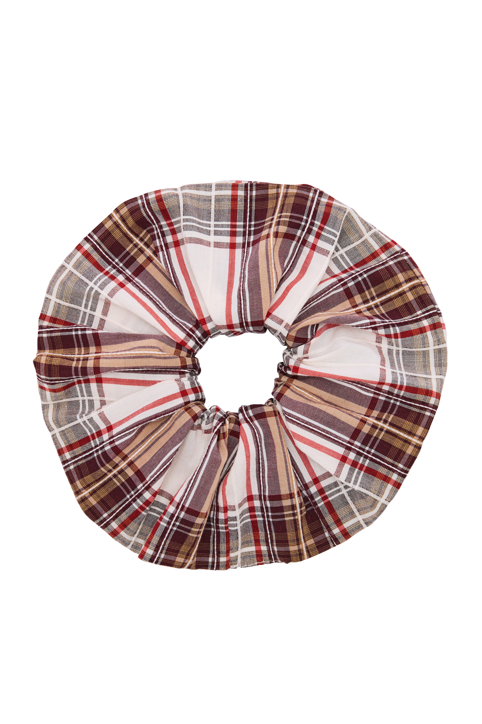 Chouchou Billy XL tartan rouge et beige