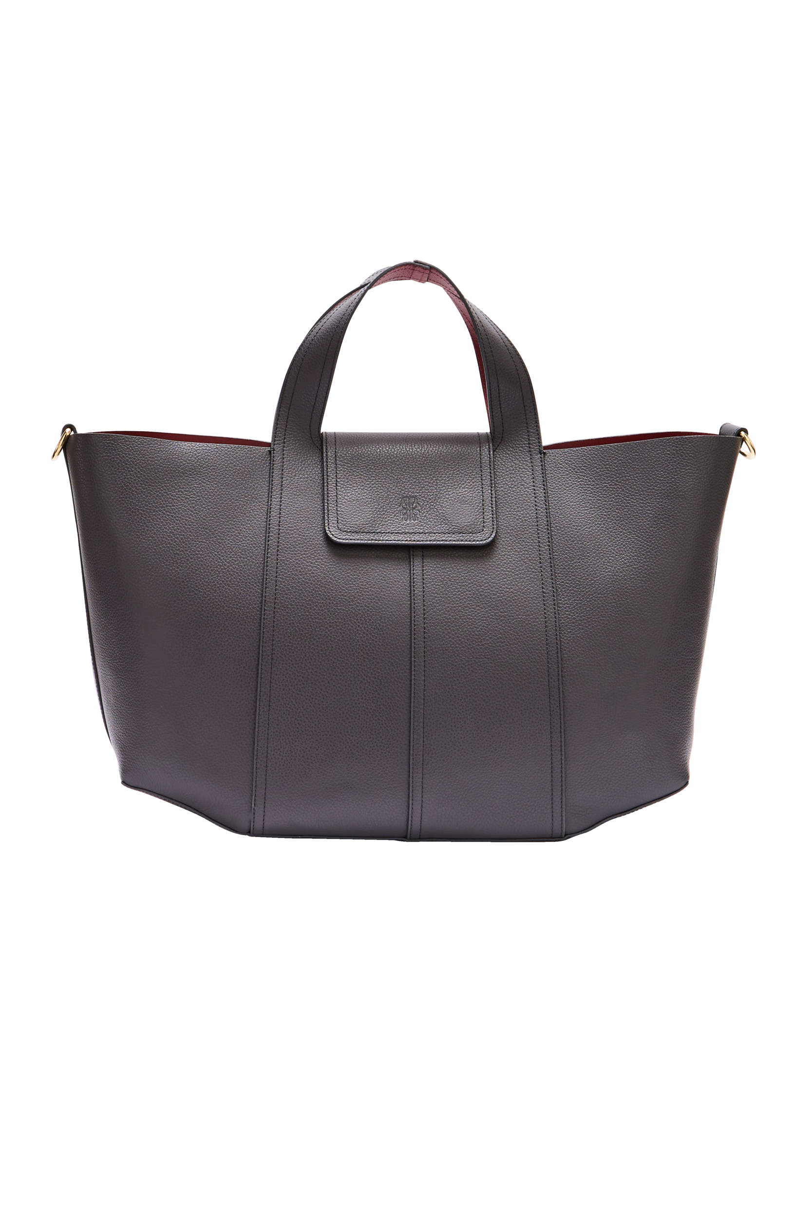 Cabas Esteban gris anthracite et lie de vin