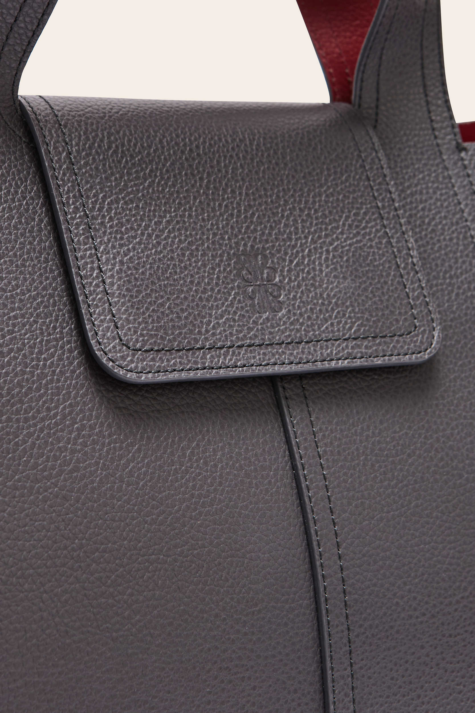 Cabas Esteban gris anthracite et lie de vin
