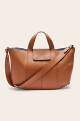Cabas Esteban camel et bleu gris