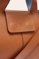 Cabas Esteban camel et bleu gris