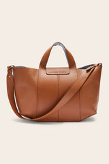 Cabas Esteban camel et bleu gris