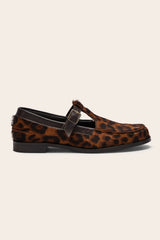 Mocassins Alban pony léopard fauve et chocolat