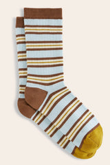 Chaussettes Ella rayures jaune et bleu