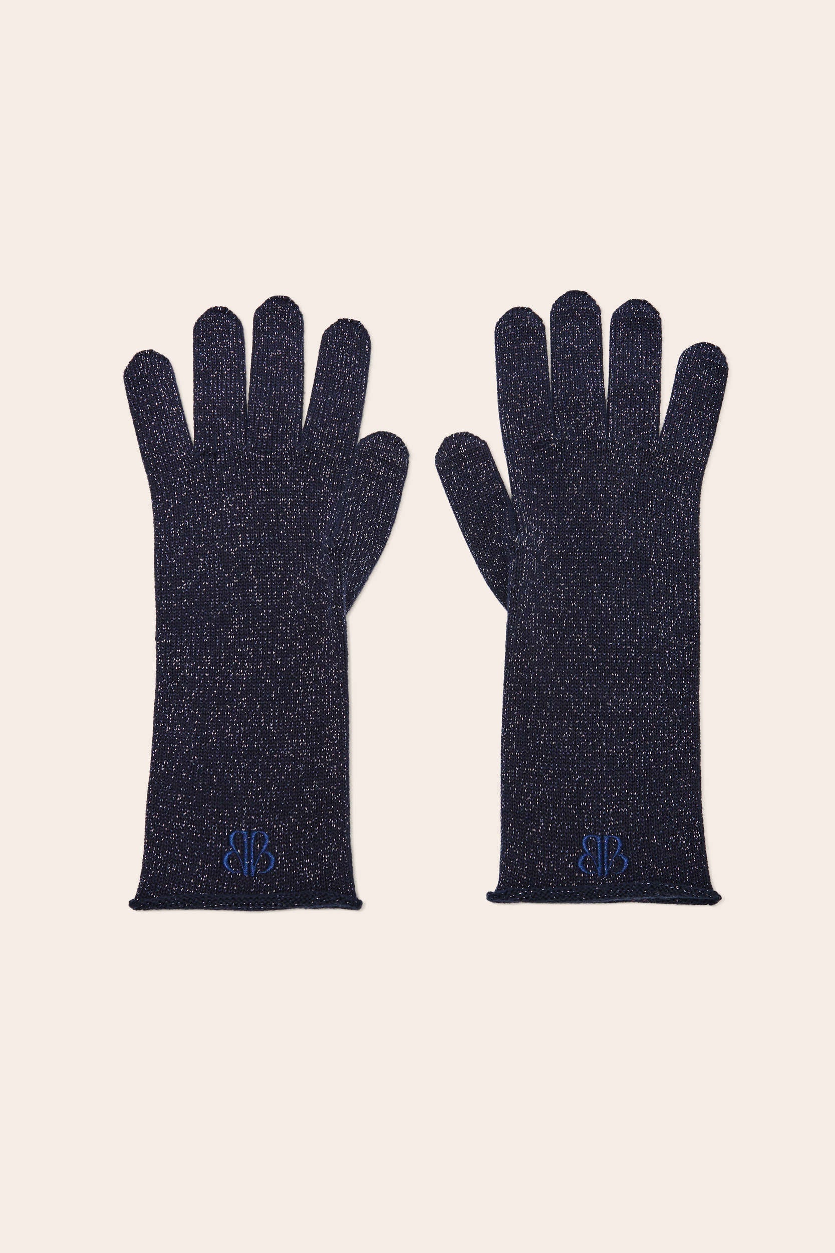 Gants Daisy lurex marine