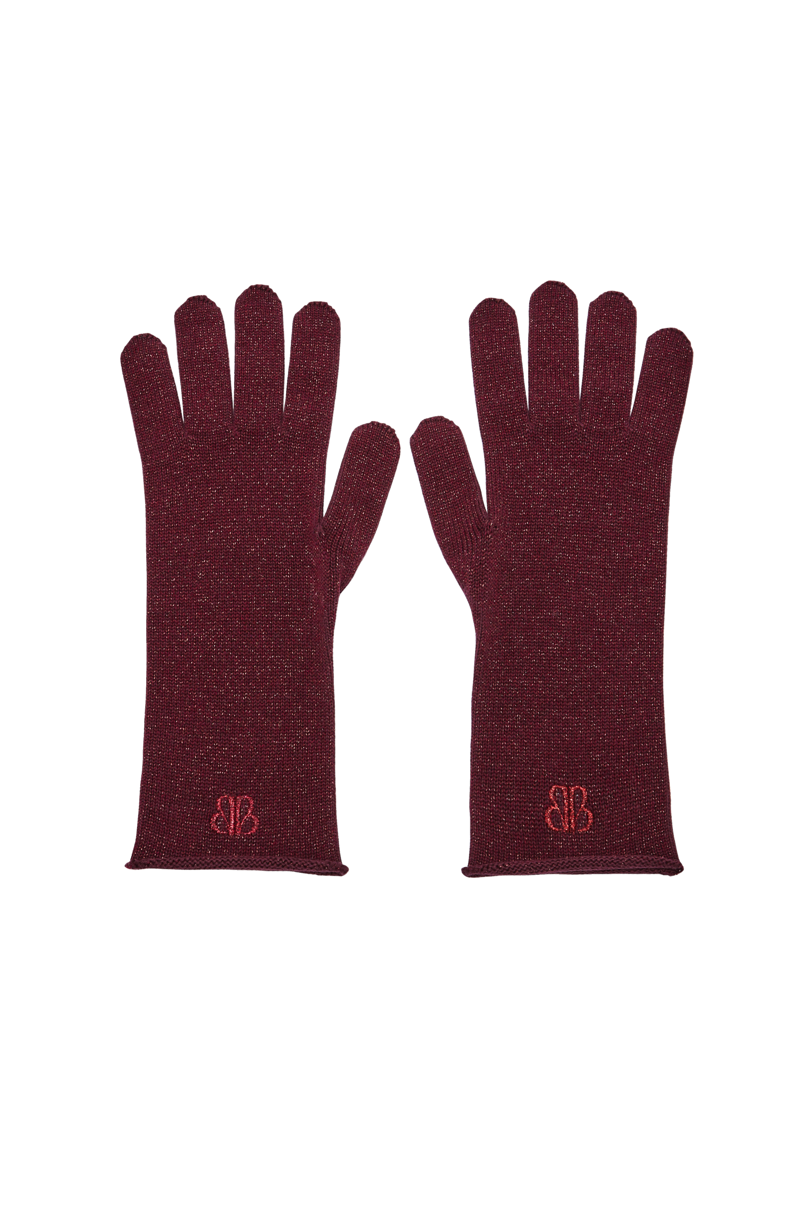 Gants Daisy lurex bordeaux