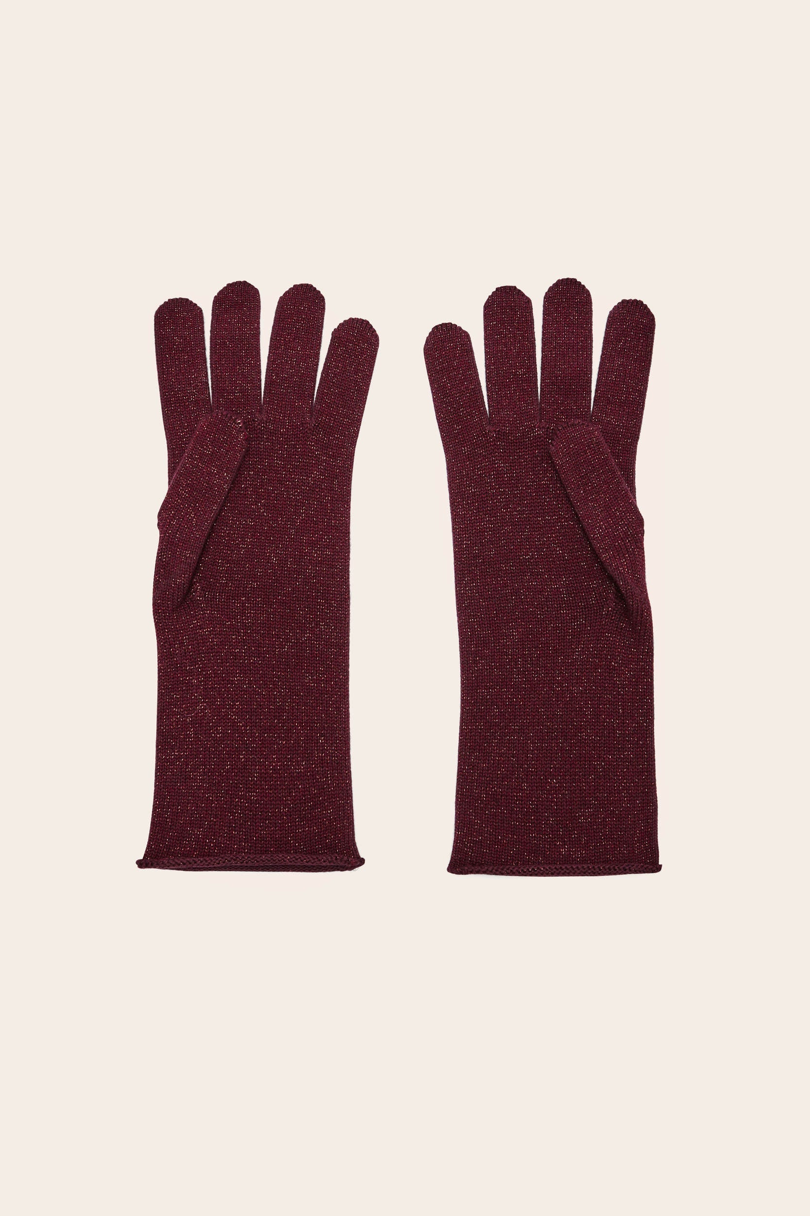 Gants Daisy lurex bordeaux