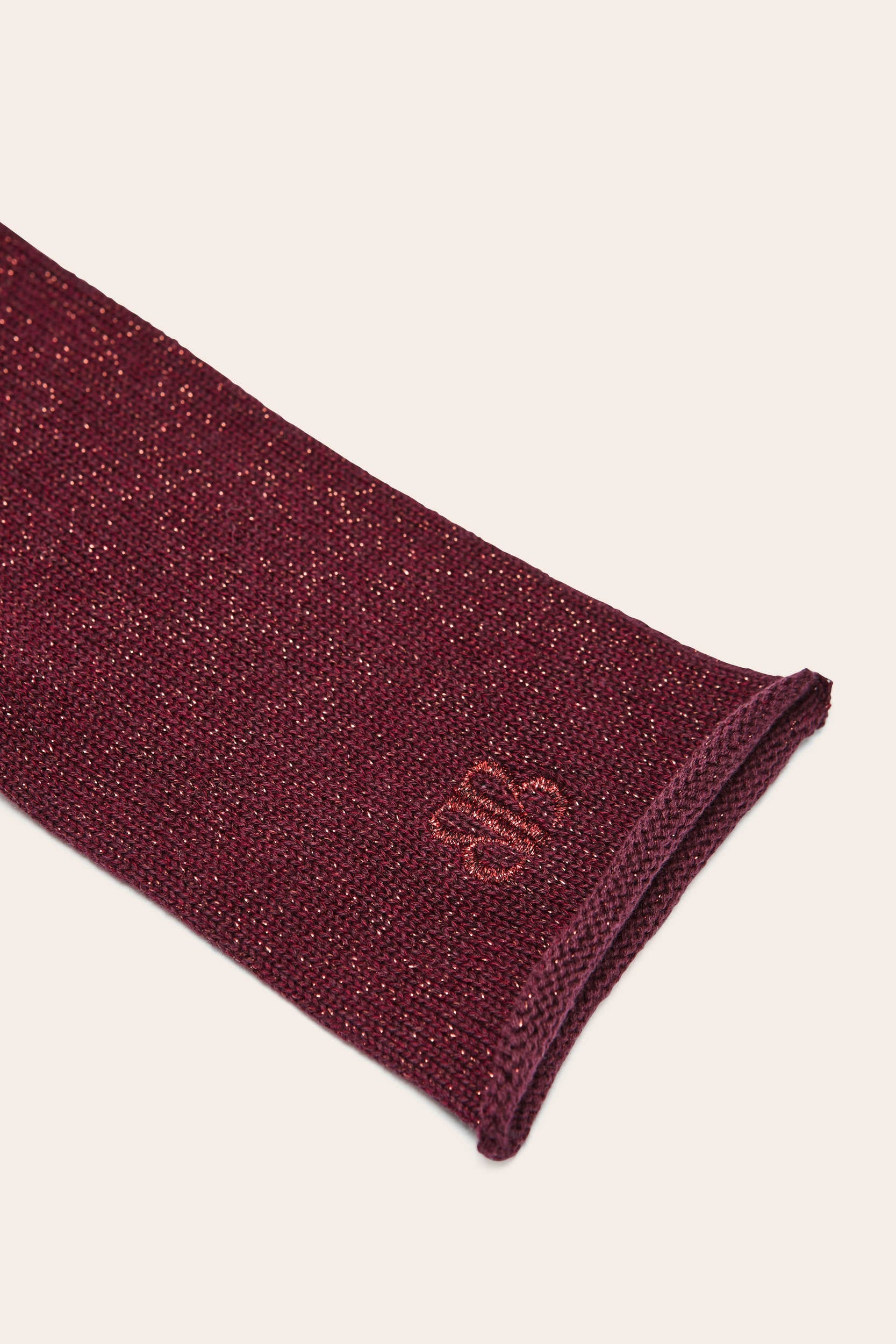 Gants Daisy lurex bordeaux