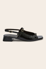 Sandales Joana vernis froissé noir
