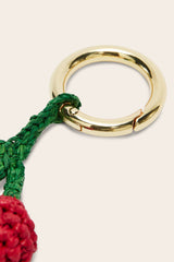 Porte-clés cerise raphia