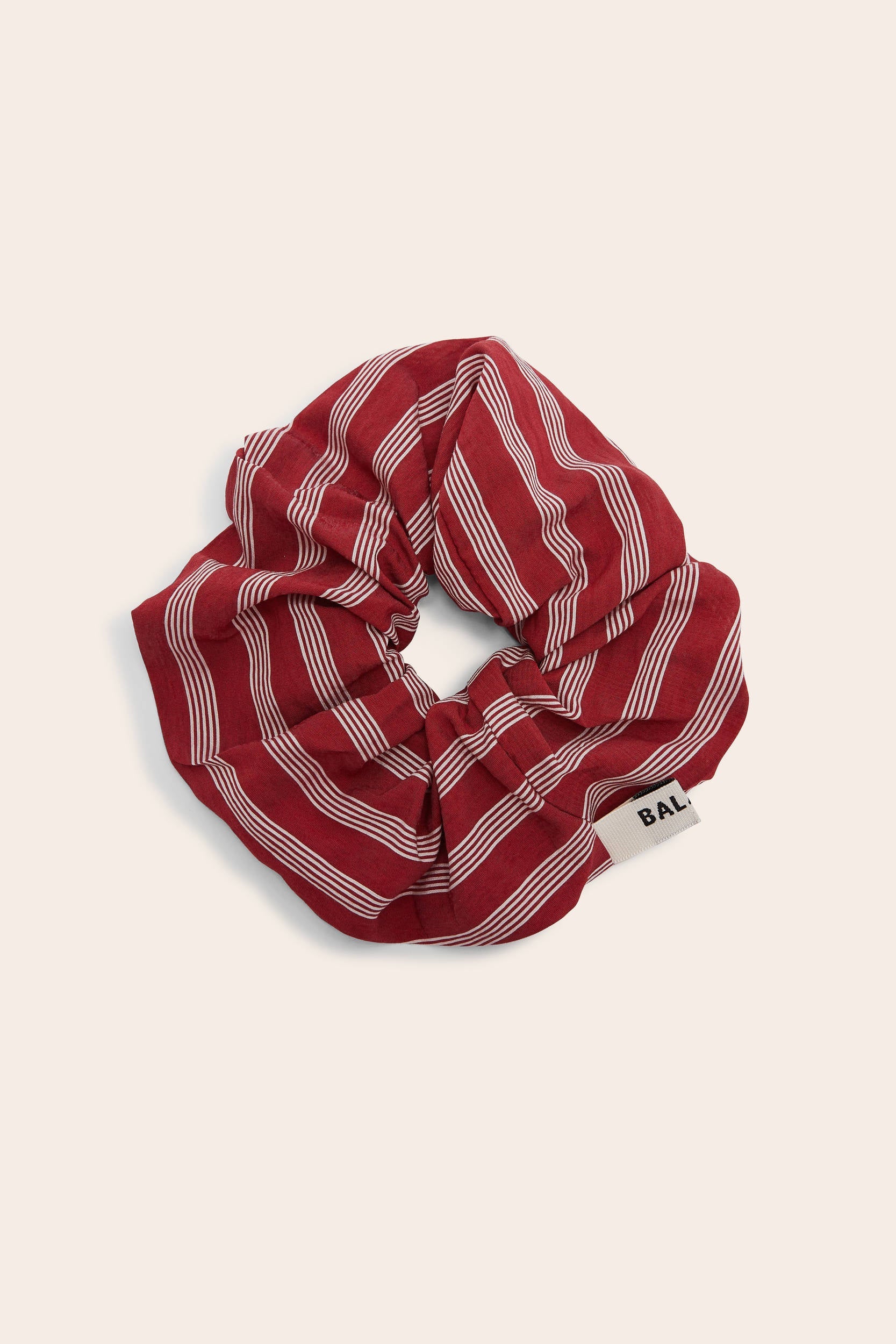 Chouchou Billy XL rayures coquelicot et blanc
