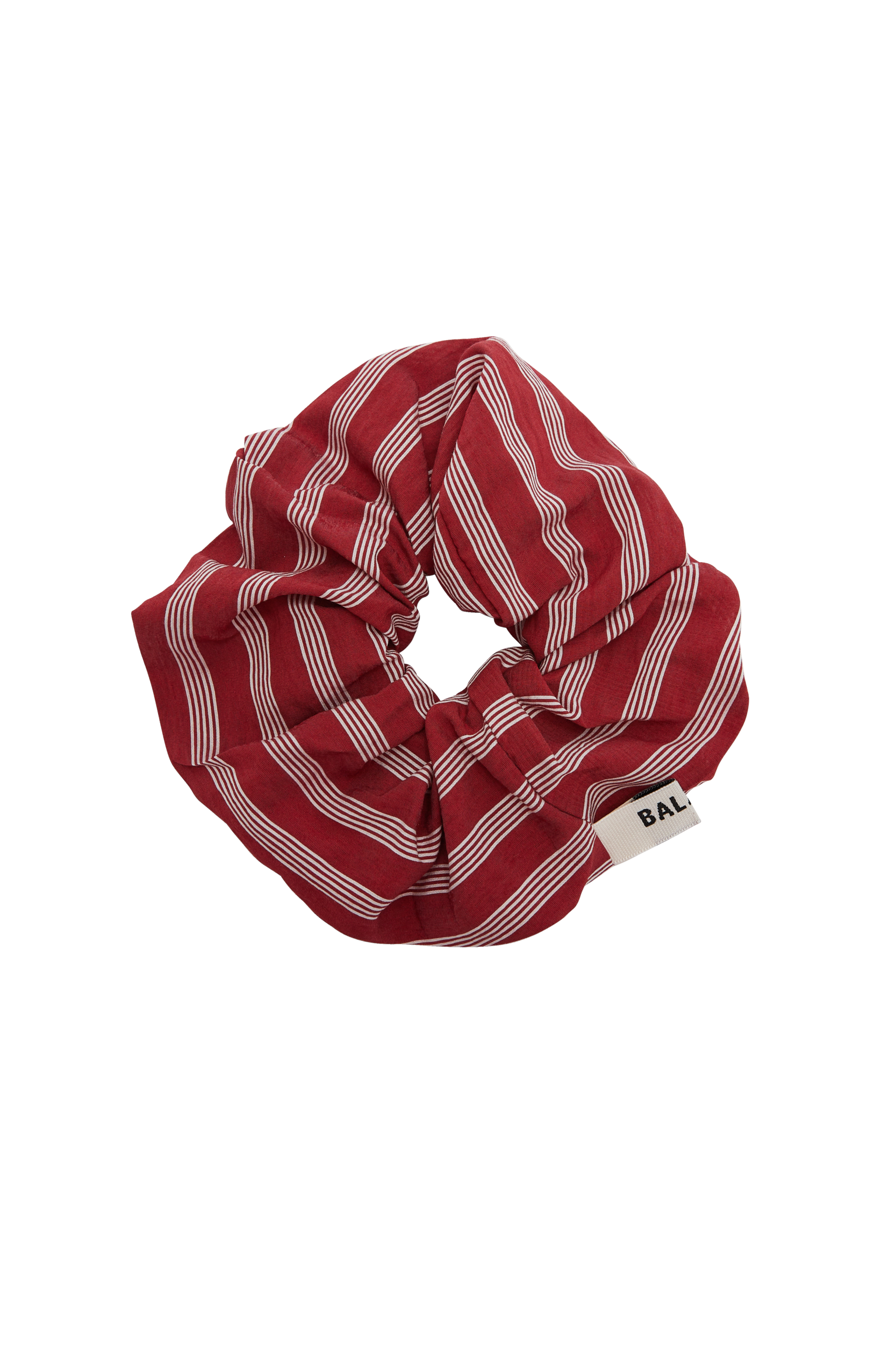Chouchou Billy XL rayures coquelicot et blanc