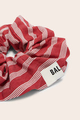 Chouchou Billy XL rayures coquelicot et blanc