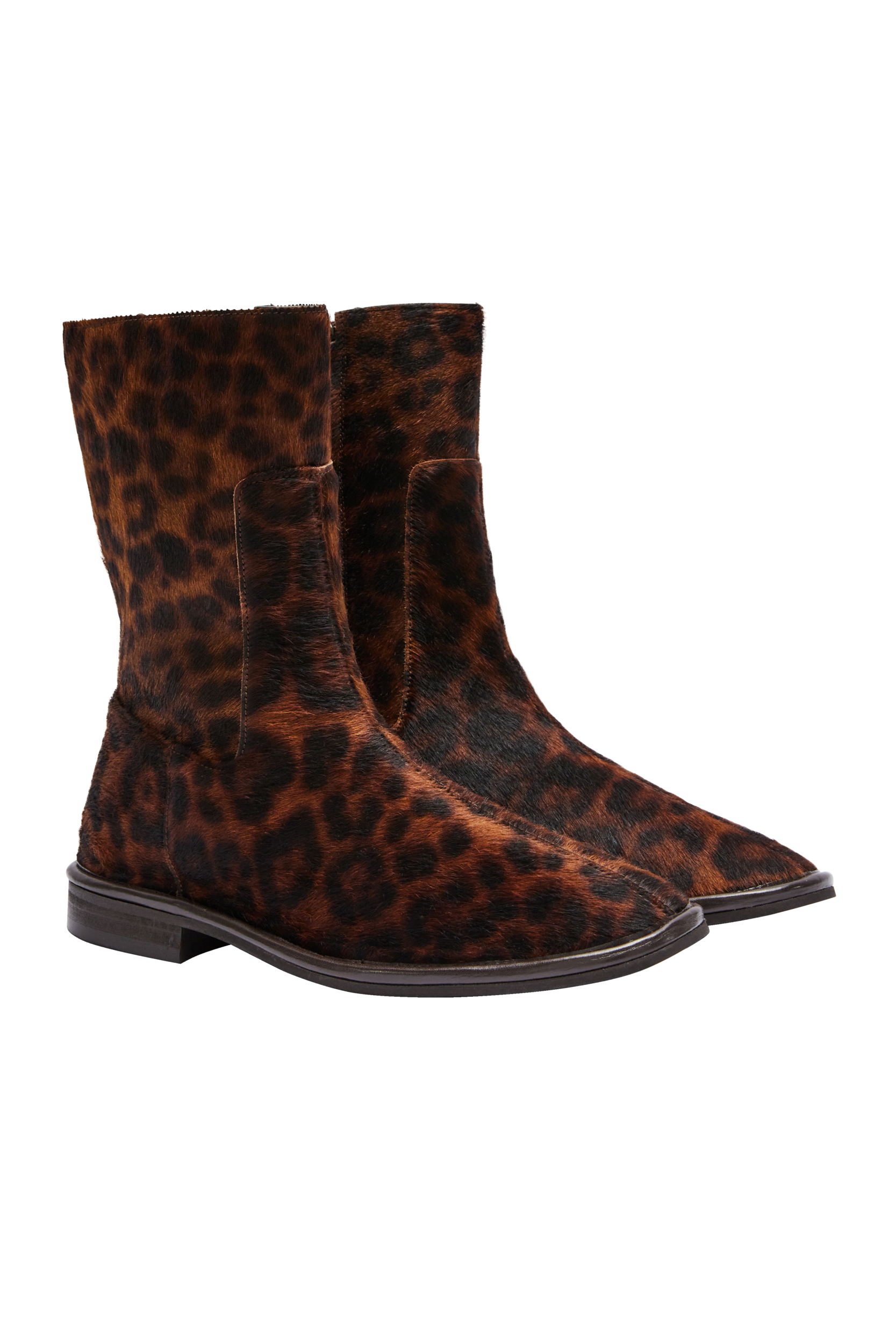 Bottines Léandra pony léopard fauve