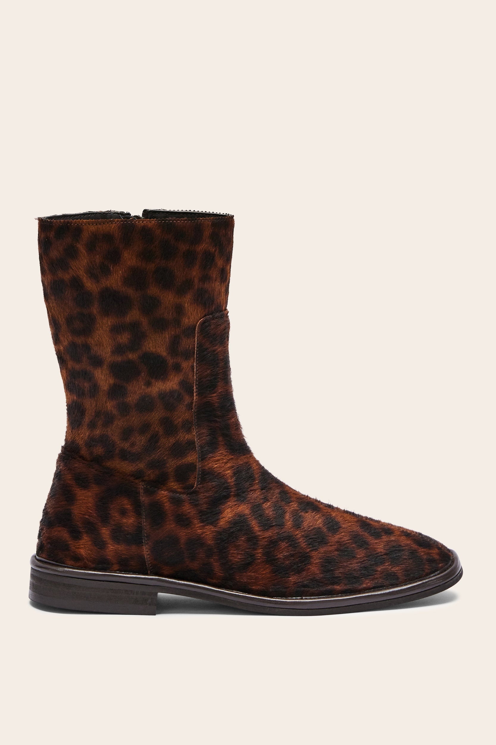 Bottines Léandra pony léopard fauve