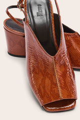 Sandales Barbara vernis embossé camel
