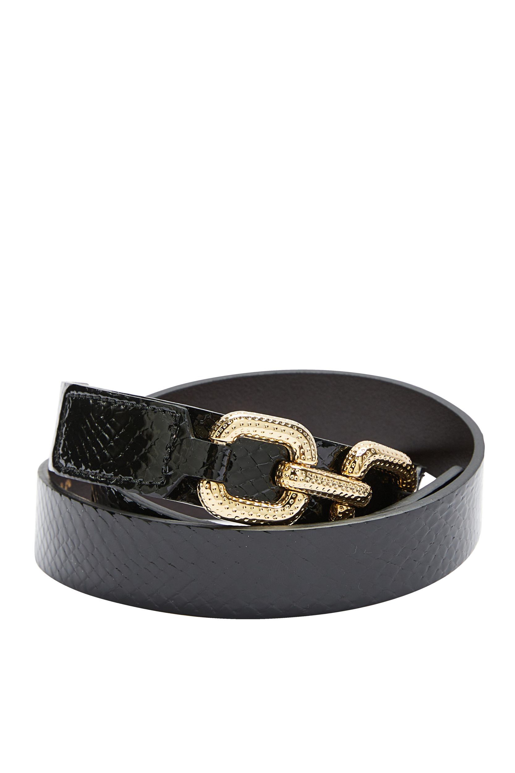 Ceinture Céane vernis embossé noir