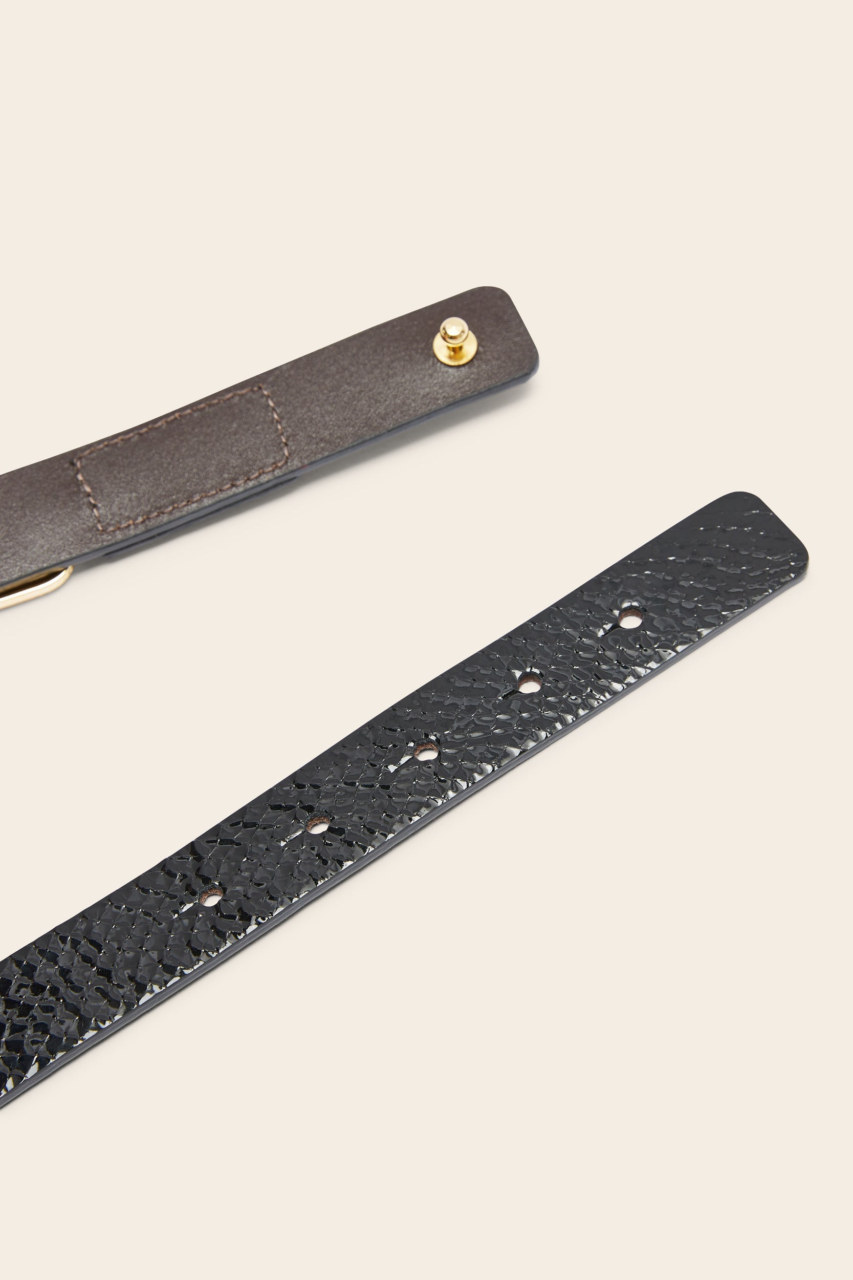 Ceinture Céane vernis embossé noir