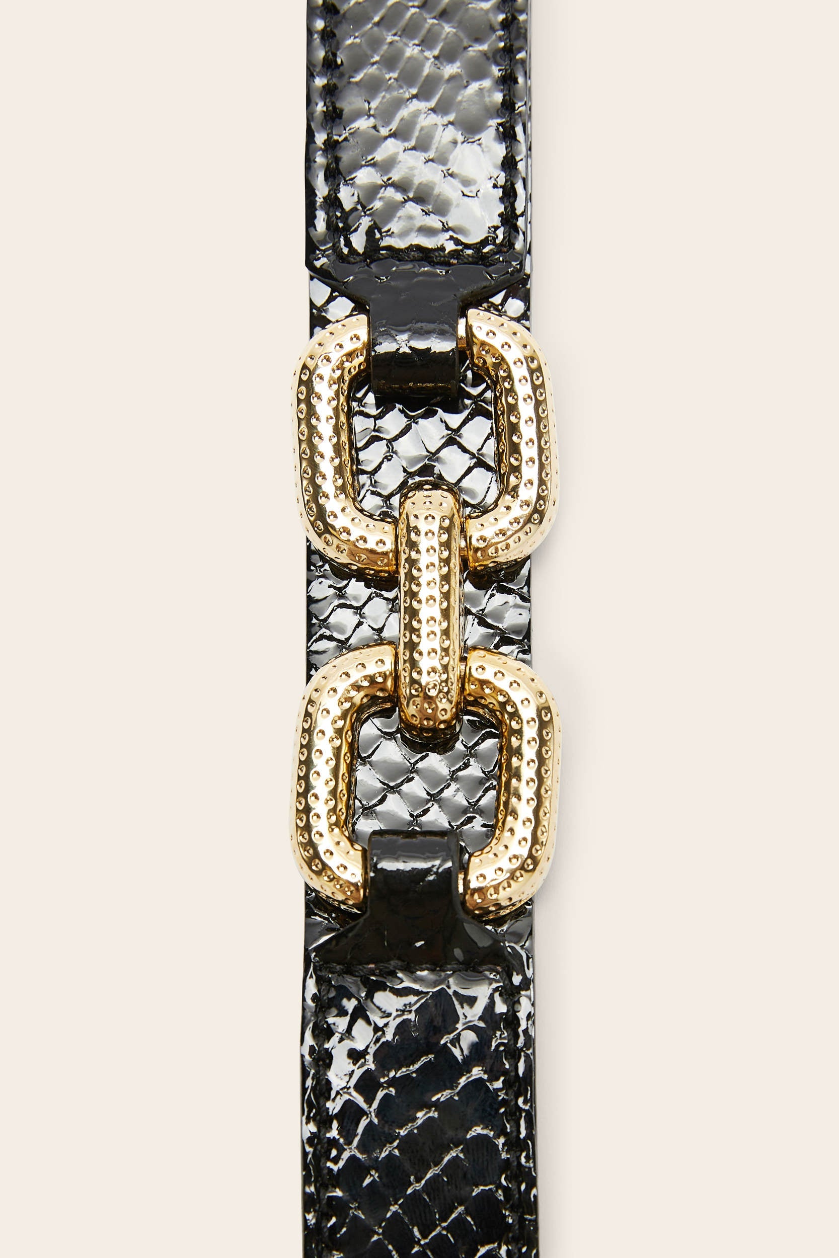 Ceinture Céane vernis embossé noir