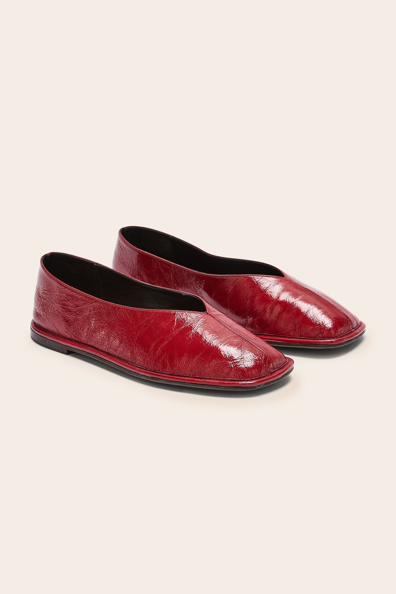 Ballerines Elise vernis froissé rouge