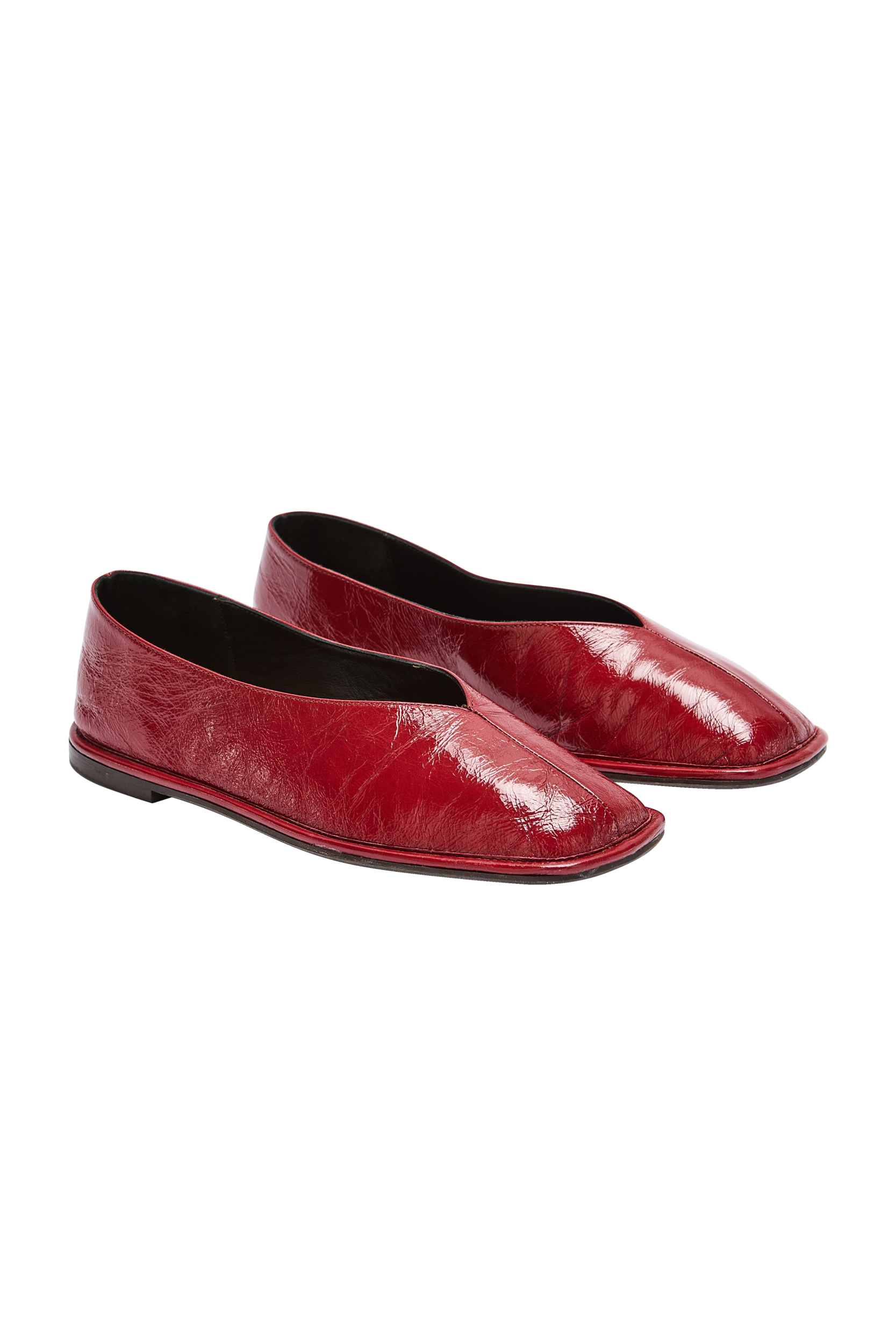 Ballerines Elise vernis froissé rouge