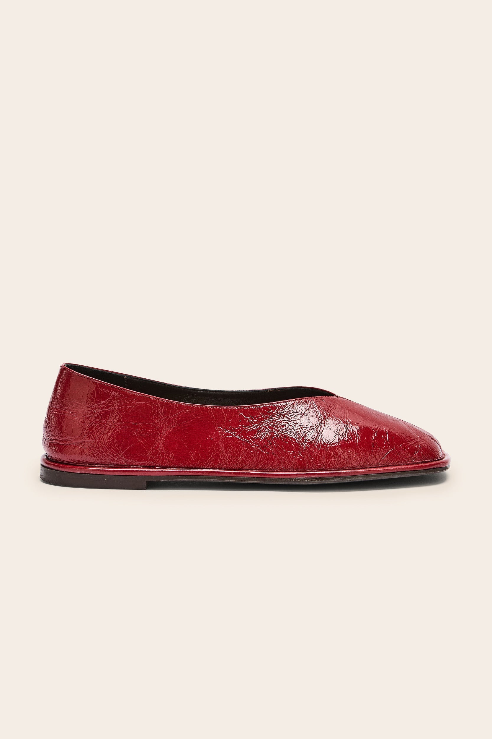 Ballerines Elise vernis froissé rouge