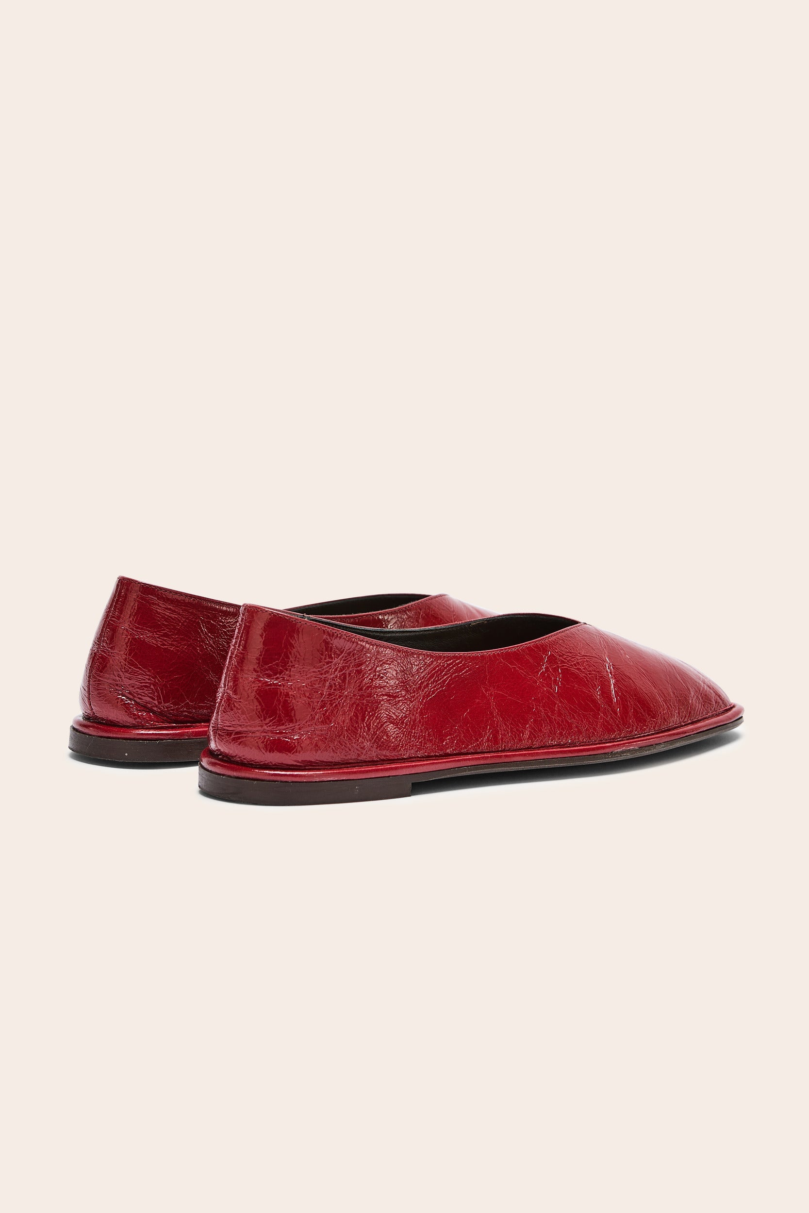 Ballerines Elise vernis froissé rouge