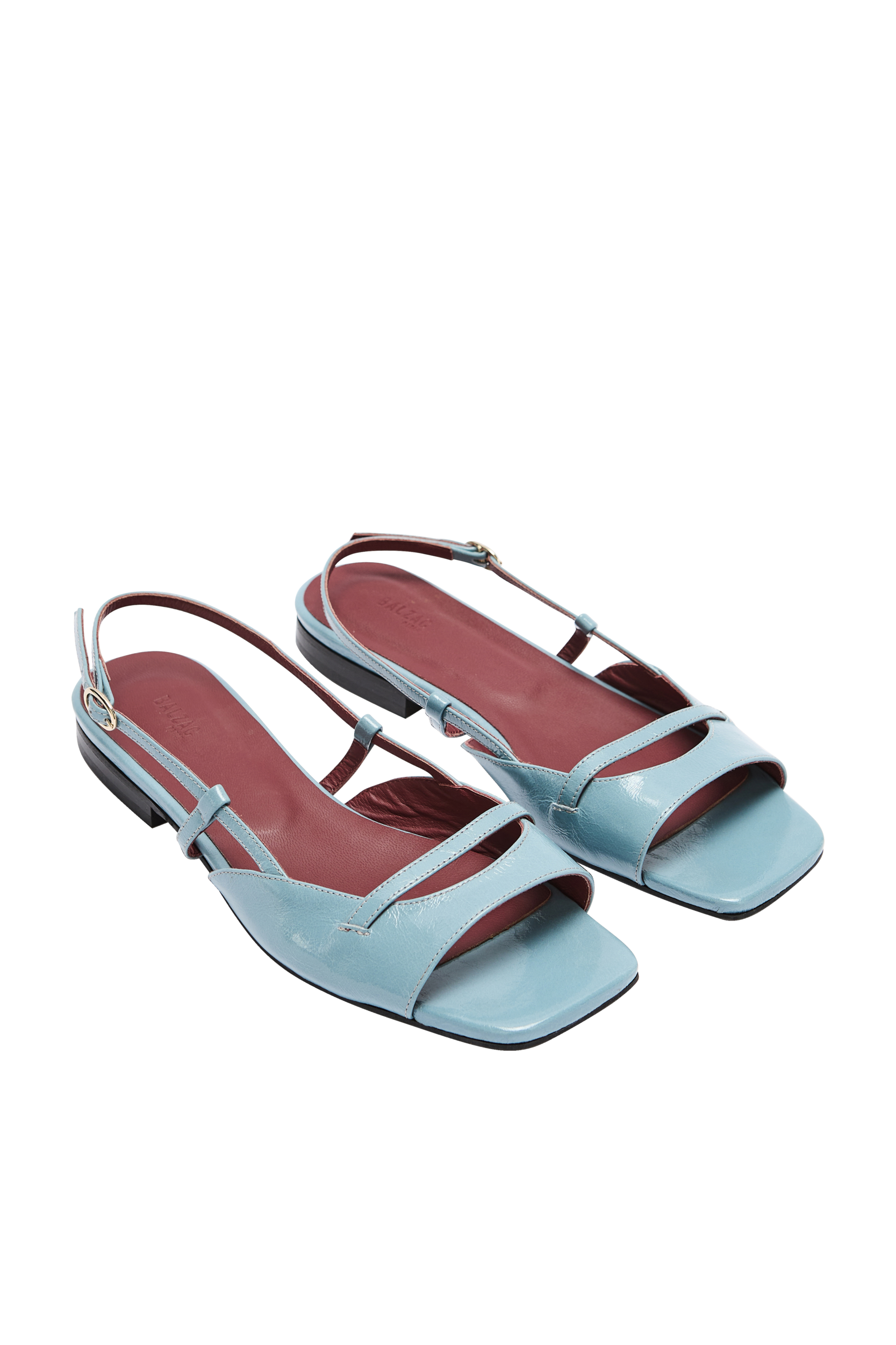 Sandales Dona vernis froissé bleu piscine