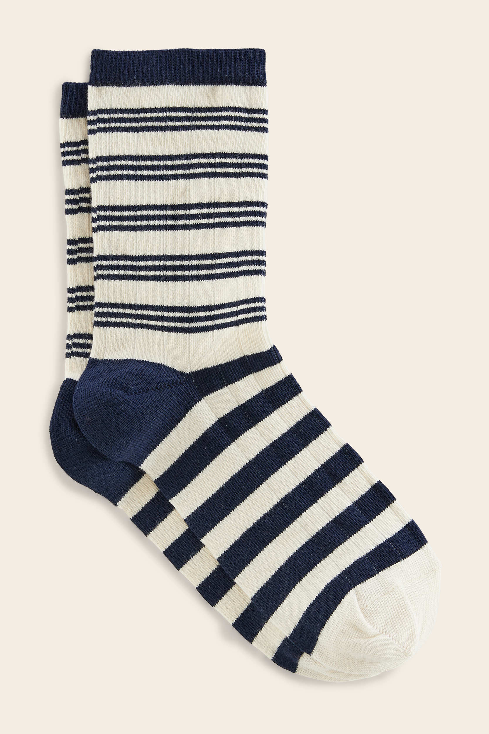 Chaussettes Ella rayures marine et écru
