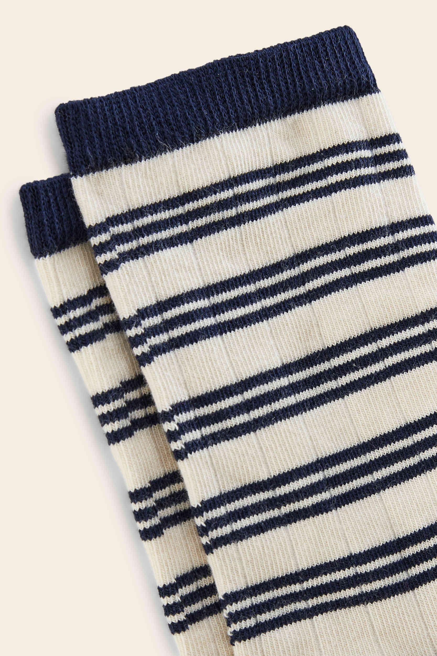 Chaussettes Ella rayures marine et écru