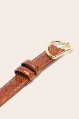 Ceinture Basma vernis embossé camel